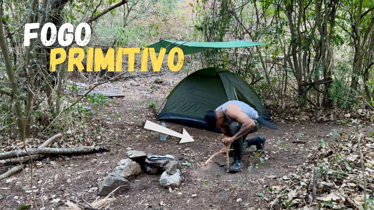 ACAMPAMENTO SOZINHO, FIZ FOGO PRIMITIVO (Cachoeira que pinga) 🏕️⛰️