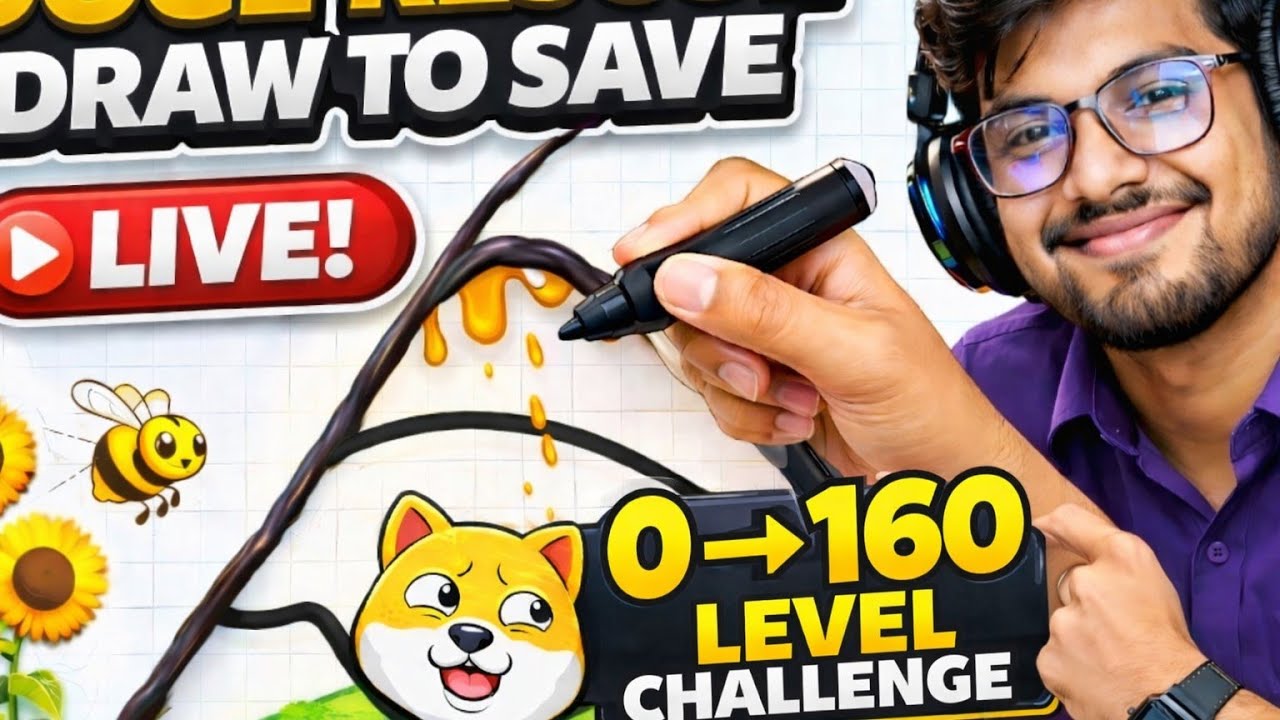 Doge Rescue LIVE 🔴 Draw To Save Doge From Bees 🐝 Hard Levels! 0 to 160 Challenge 