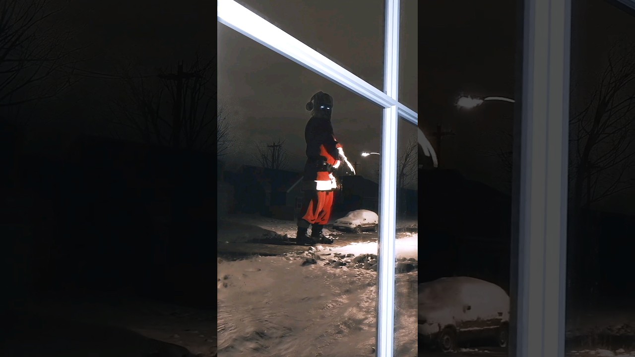 He knows if you've been bad or good! 🧑&zwj;🎄 #santa #christmas #scary #cursed #horror #shorts