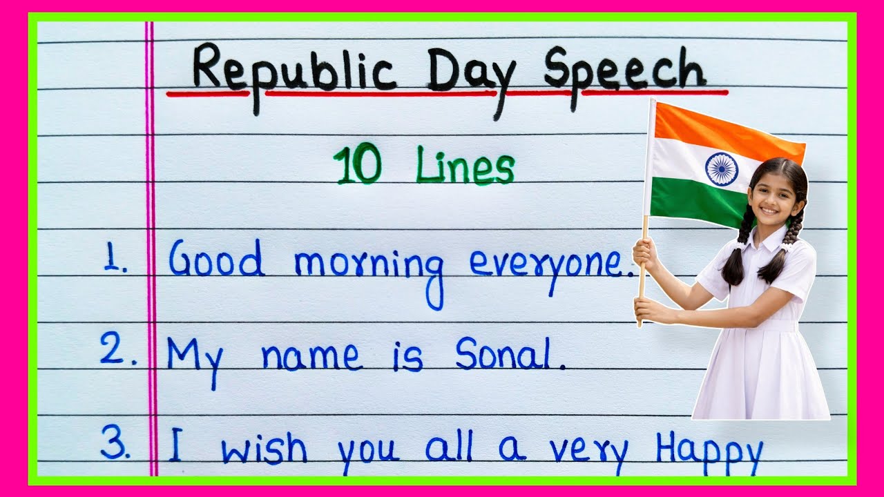 Republic Day Speech 10 lines | 26 January Speech 10 lines in English | Speech on Republic Day 2026