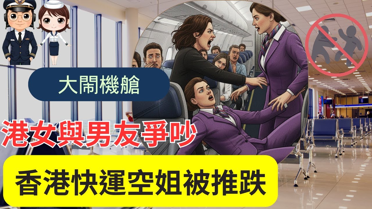【廣東話】港女大鬧機艙！峴港機場｜控男友嫖妓、家暴，情緒失控推跌空姐｜香港快運乘客飛機上怒火爆發！動手推跌空姐｜必須立即離開機艙｜#空姐被推 #峴港機場 #HK Express #乘客失控 #香港快運
