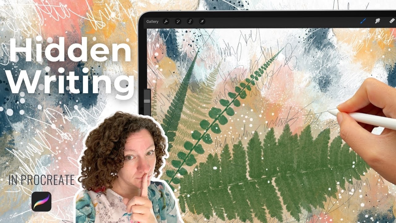 Use Hidden Journaling in Your Digital Mixed Media Art | Asemic Writing Art Prompt in Procreate