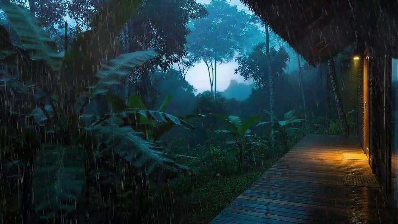 Deep Sleep Tonight with Calm Rain and Low Storm at Cozy Cabin 🌧️