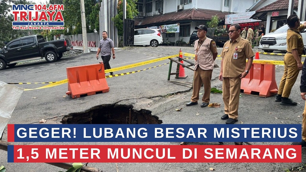 Lubang Besar Misterius Kedalaman 1,5 Meter Muncul di Semarang | Trijaya Update