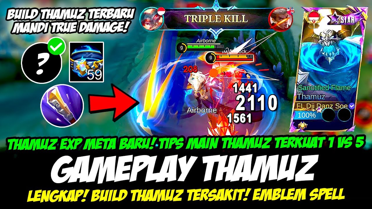 THAMUZ EXP META BARU + CARA MAIN THAMUZ TERBARU❗BUILD THAMUZ TERSAKIT❗GAMEPLAY THAMUZ TOP GLOBAL