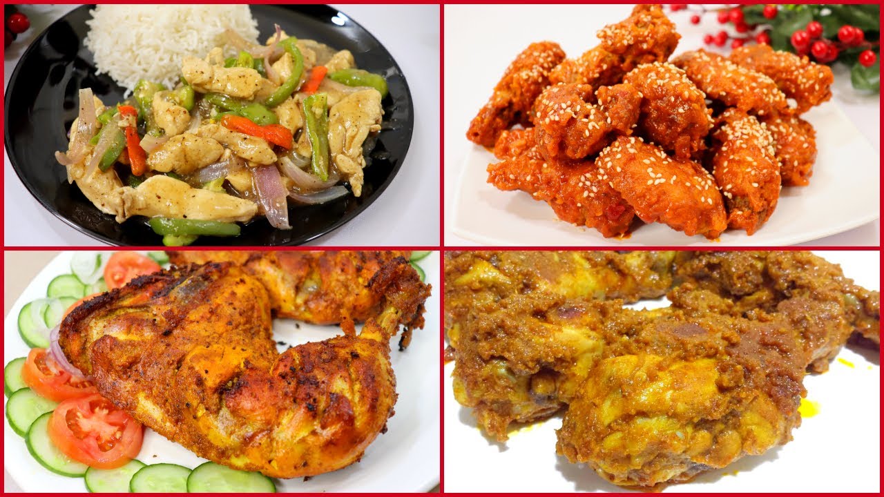 Top 4 Best Chicken Recipes | Restaurant Style Chicken Recipes | Buffalo Wings | Chicken Chilli