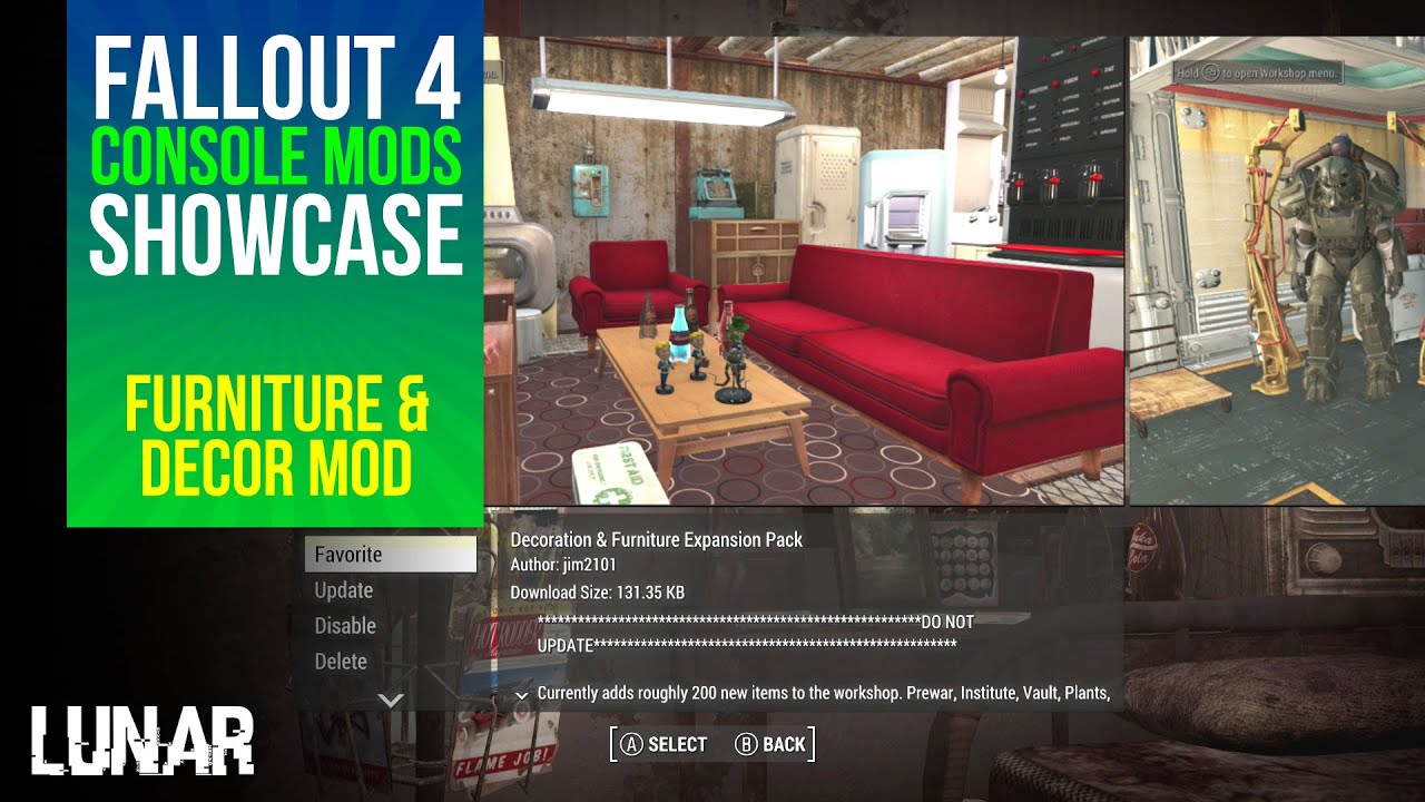 Fallout 4 Console Mods Week 8: Decoration & Furniture Expansion Pack!