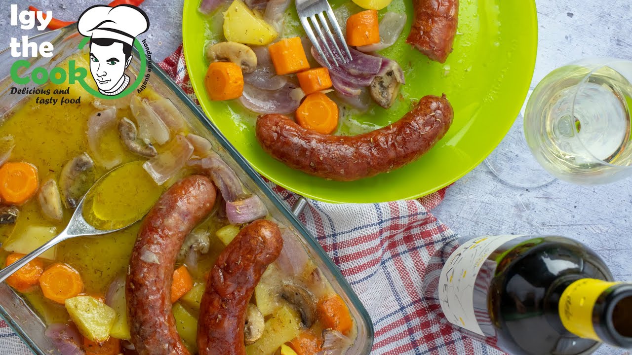 Kobasice i krompir iz rerne u fantastičnom sosu! Baked Sausages