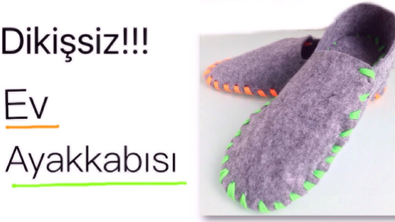 DIY -  DİKİŞSİZ KEÇE EV AYAKKABISI - HOW TO MAKE FELT SLIPPERS /Figen Ararat