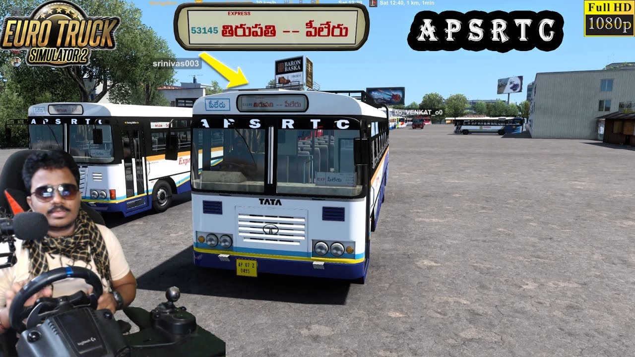 APSRTC Express Bus Driving with Logitech g29 Steering Euro Truck Simulator 2