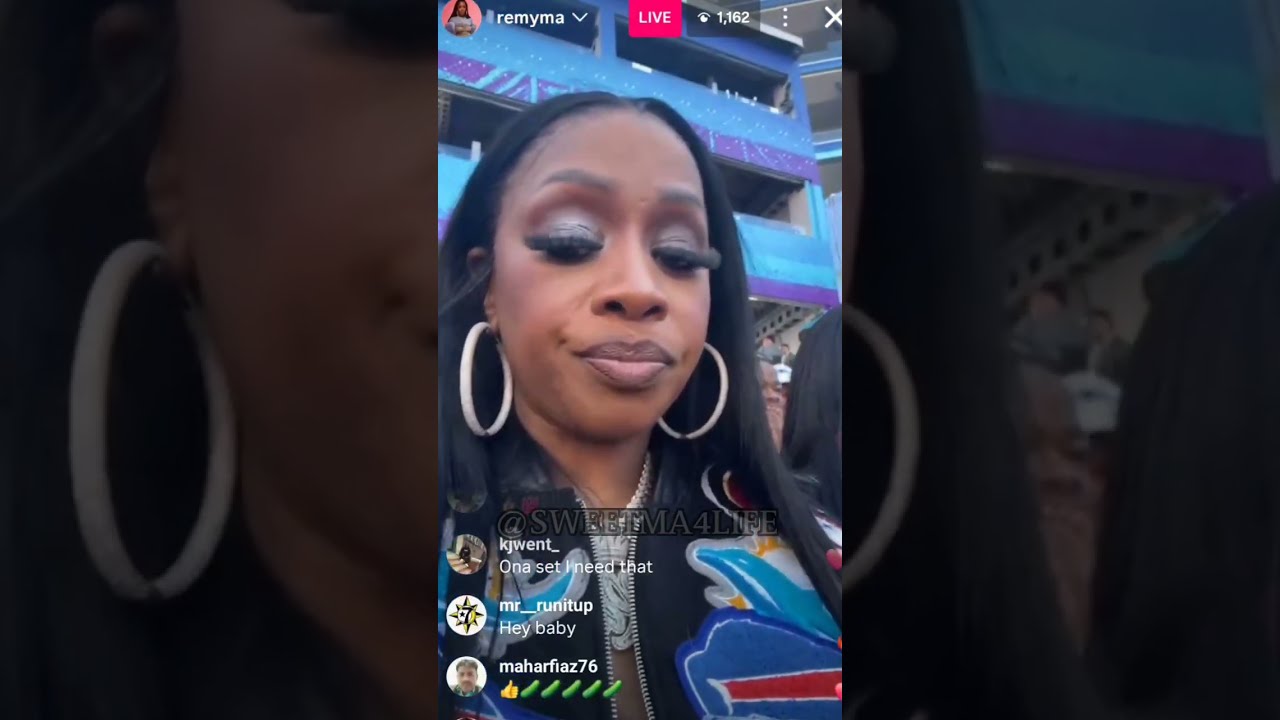REMY MA GOES LIVE AT THE SUPERBOWL W/ BESTIE JUJU #superbowl