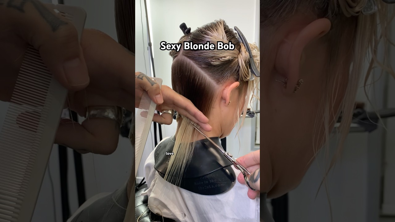 Sexy Blonde Bob #balayage #blonde #bobhaircut #shorts