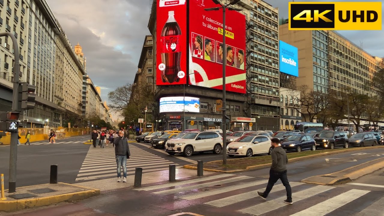 Avenida Presidente Roque S&aacute;enz Pe&ntilde;a (Diagonal Norte) - Argentina - walking tour [4K UHD] 2022
