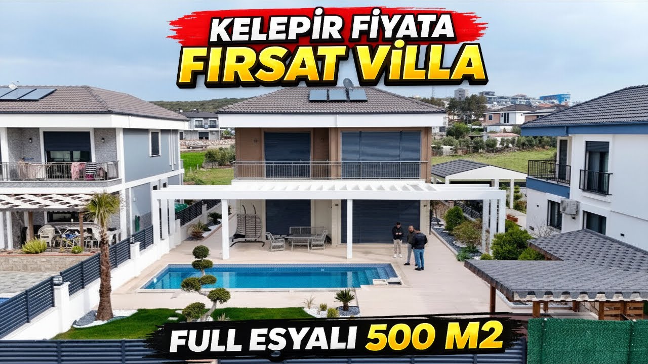 Kelepir Fiyata Acil Satılık Full Eşyalı Villa 500 m2 Arsa İçinde Didim (D-84)