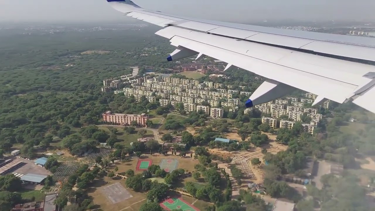 view from flight ,before landing at Delhi.