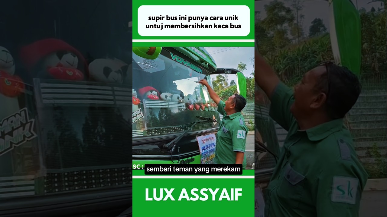 SUPIR BUS INI PUNYA CARA UNIK UNTUK MEMBERSIHKAN KACA BUS #shorts