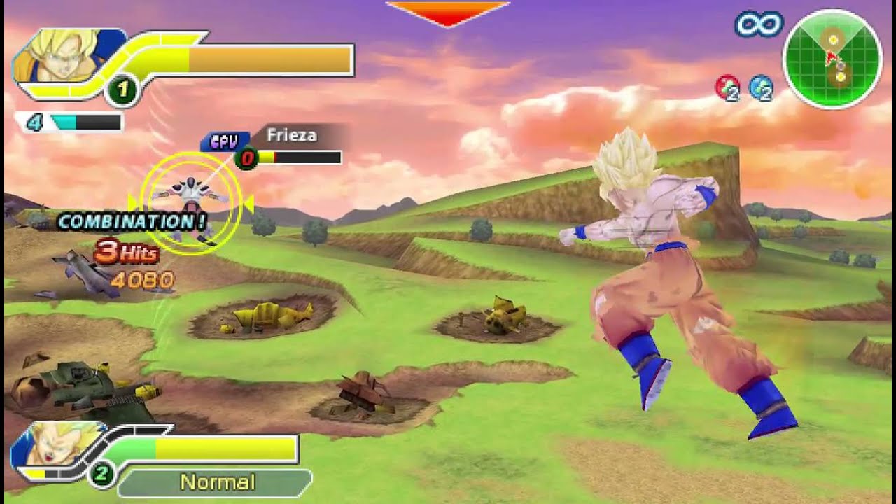 DBZ Tenkaichi Tag Team: Goku and Vegeta vs Frieza and Krillin HD PPSSPP Emulator