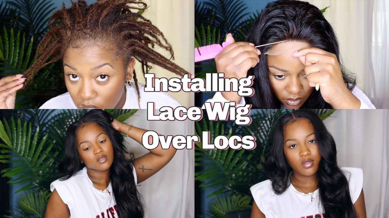 INSTALLING HD LACE WIG OVER MY LOCS | NO GLUE OR FREEZE SPRAY | WIGGINS HAIR