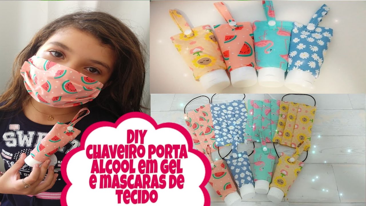 DIY l CHAVEIRO PORTA ÁLCOOL EM GEL, E MASCARA DE TECIDO l DAIANE PIRES