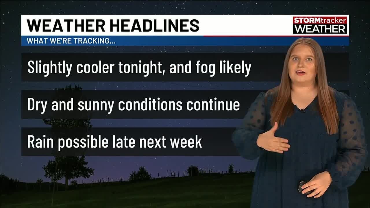 Patchy, dense fog tonight, then mostly sunny and warm on Sunday