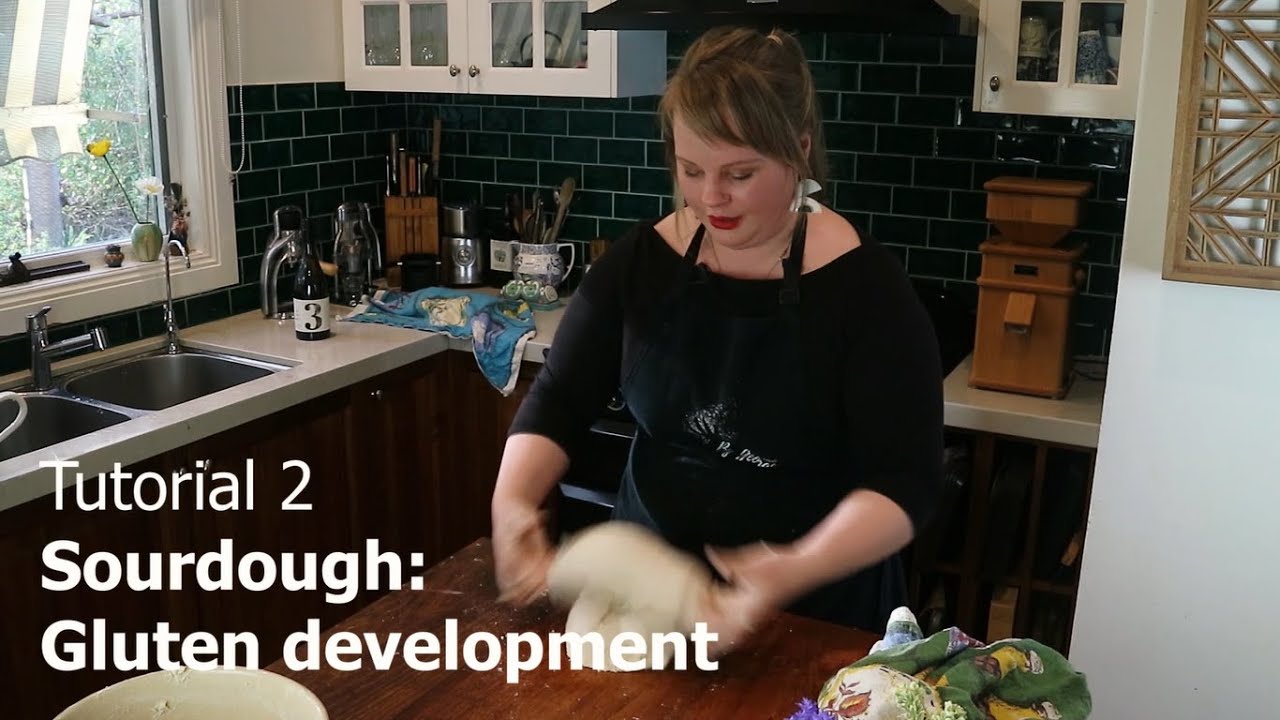 Sourdough gluten development: stretch and fold + slap kneading