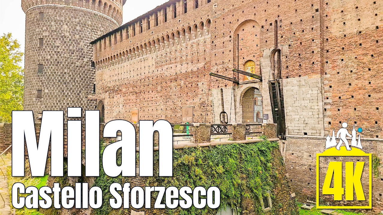 Milan Walking Tour 4K – Midday Walk Around Castello Sforzesco