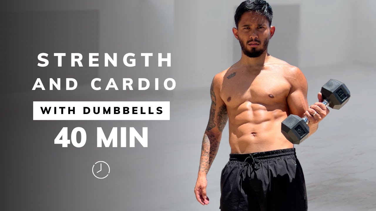 40 Min STRENGTH AND CARDIO HIIT Workout (INTERMEDIATE) - With Weights - Home Workout