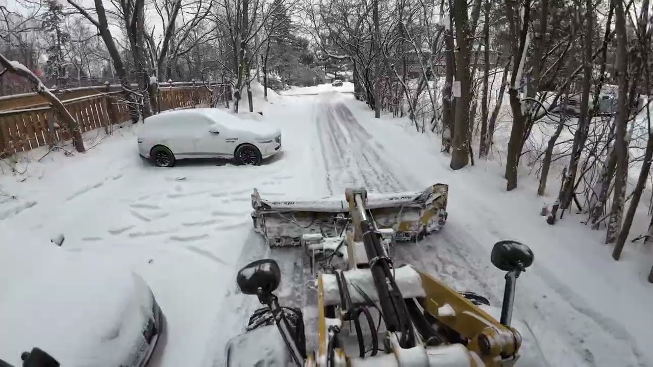 Plowing snow at the slant 