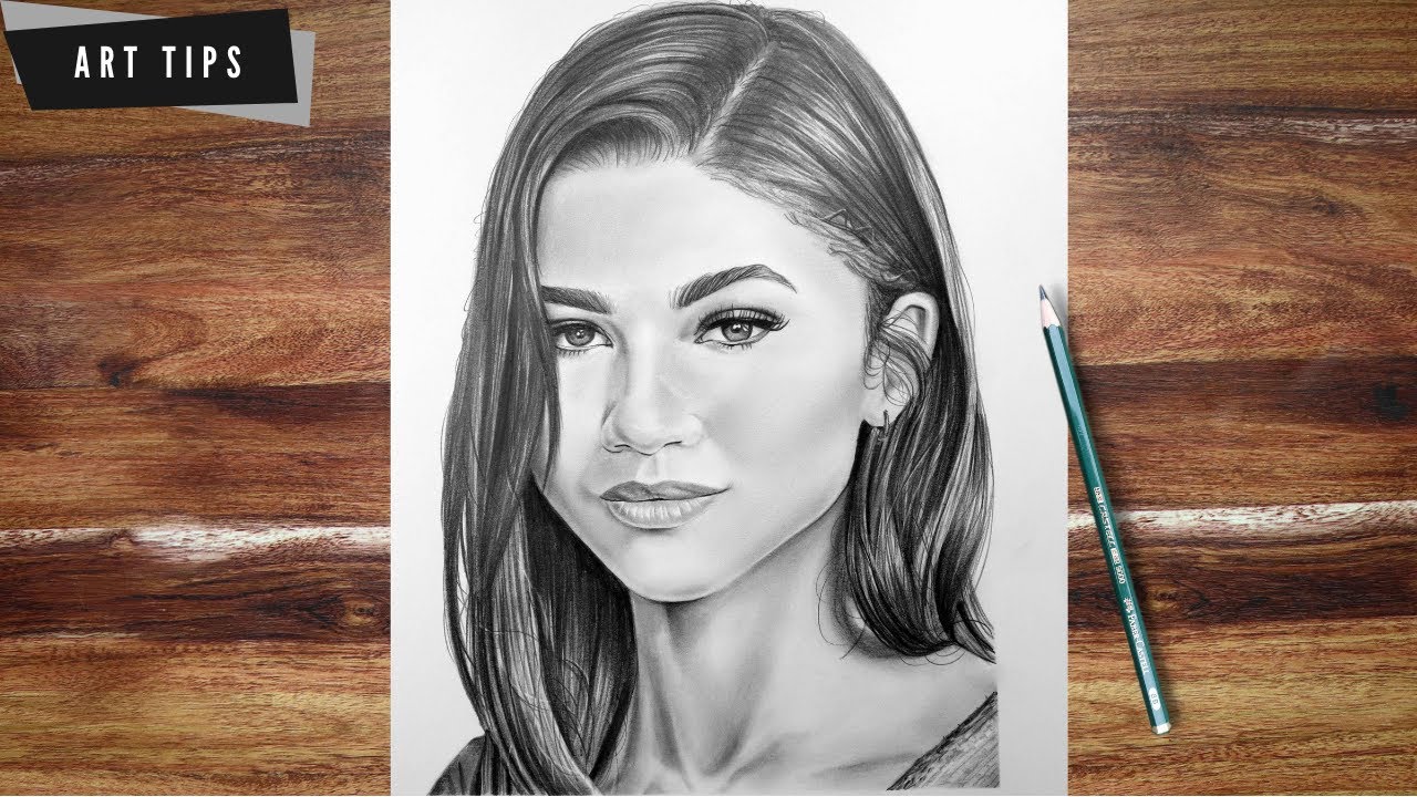 Zendaya Pencil Drawing | Step By Step Tutorial