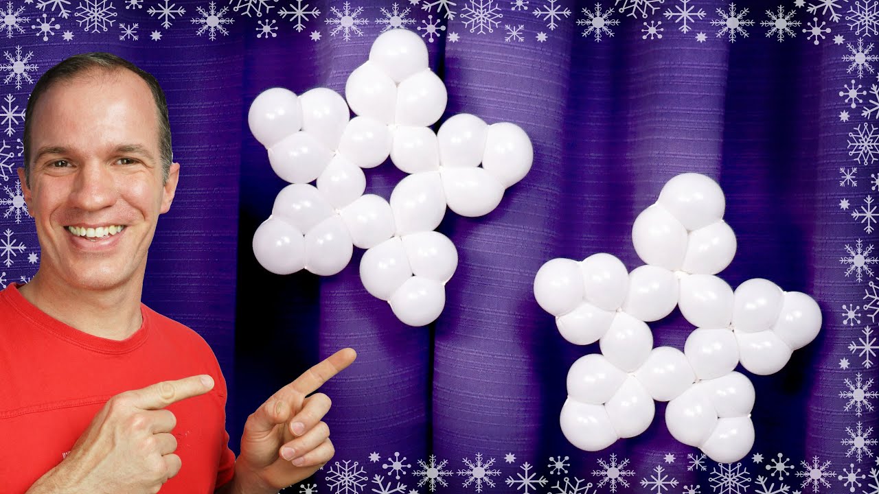 Como hacer COPOS DE NIEVE con globos ❄ decoracion navideña 2022 🎅 copo de nieve - gustavo gg