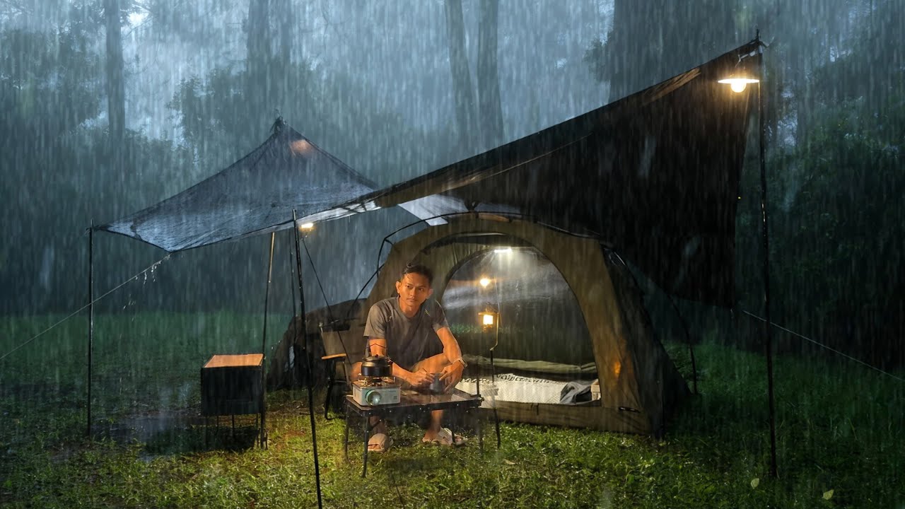POURING RAIN‼️ 3 DAYS Camping in heavy rain ALL DAYS