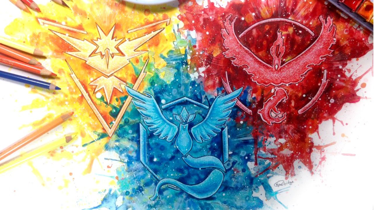 Pokemon Go Speed Drawing: Drawing Team Instinct , Valor & Mystic