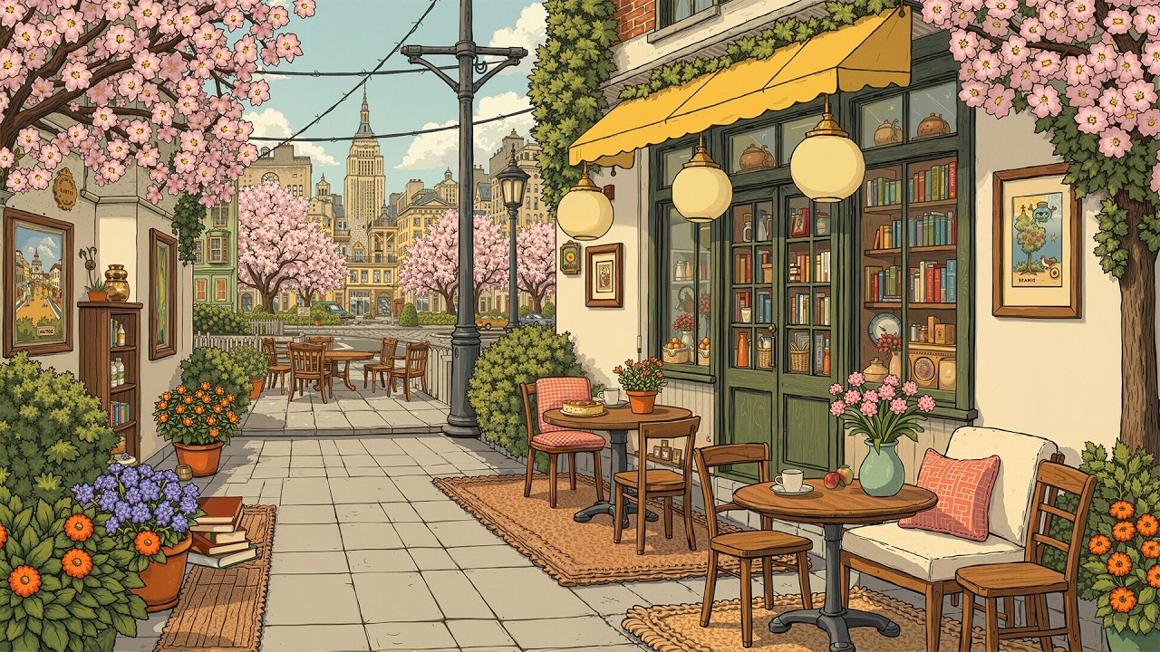 Cozy Spring Lofi | Morning Coffee Vibes 🌿 Peaceful Coffee Shop with Soft Beats for Study & Focus