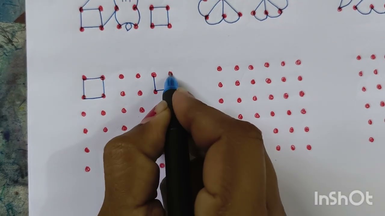 6 by 6 Dotted rangoli design easy kolam simple muggulu simple rangoli designs for beginners 