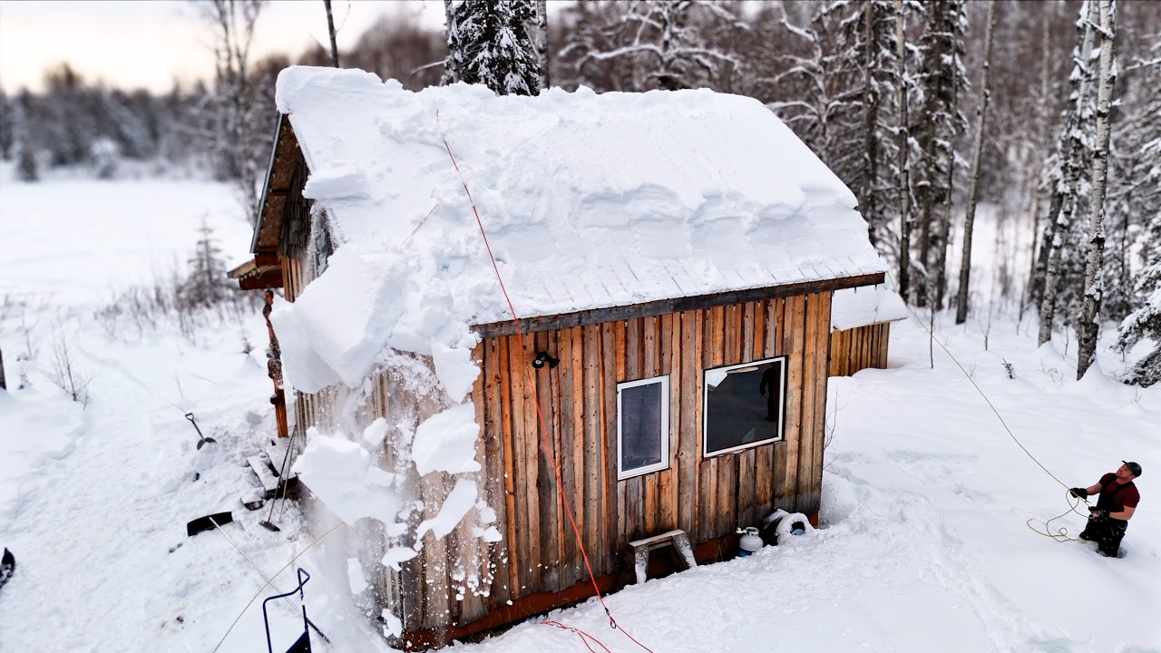 Arriving at the Cabin after a HUGE Snowstorm || Cozy Cabin Life