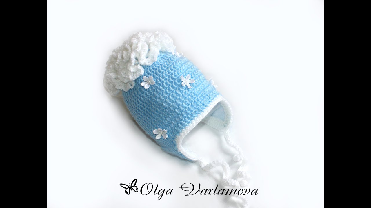МК Теплая шапочка крючком с подкладом из флиса. (Часть 1) Crochet. Crocheted hat (cap).