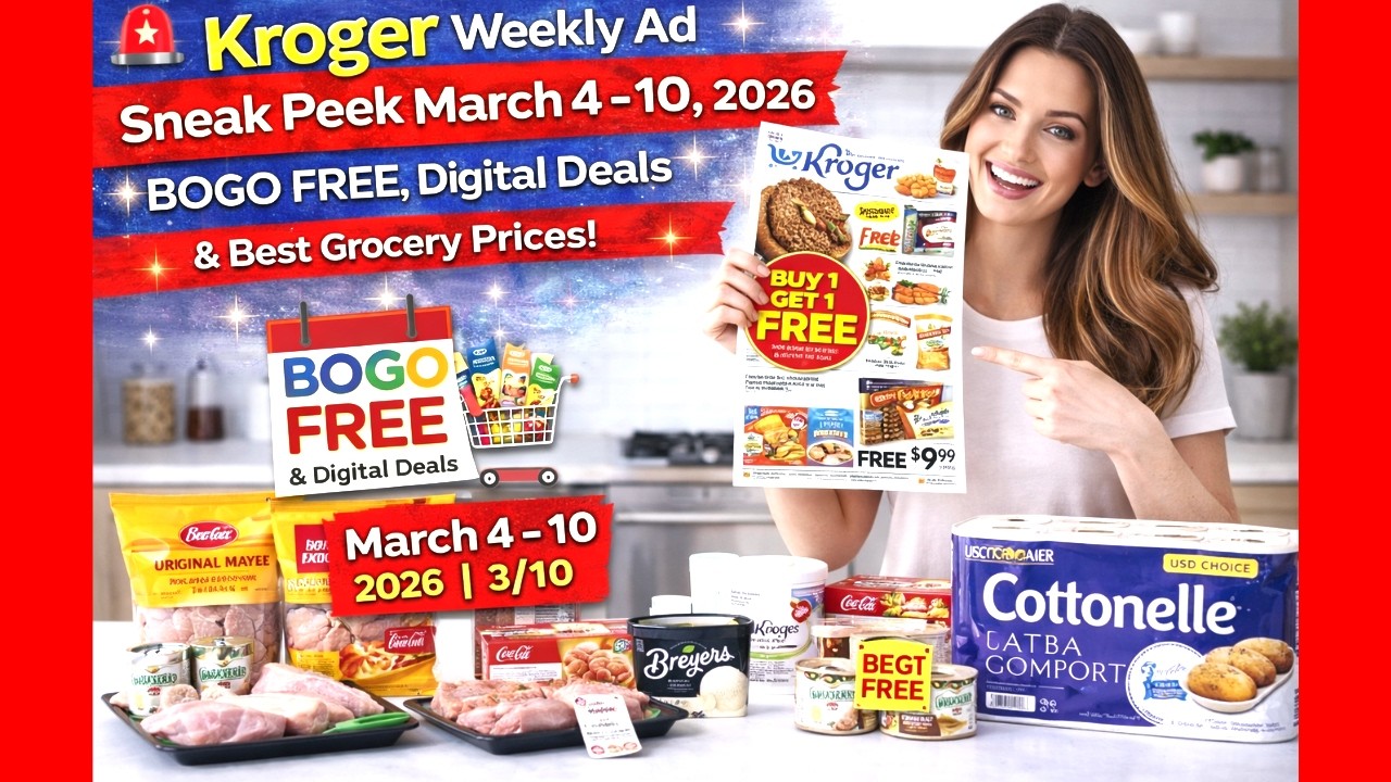 🔥Kroger SNEAK PEEK Weekly Ad March 4 – 10, 2026 (3/4 – 3/10) BOGO FREE, Digital Deals & Best Grocery