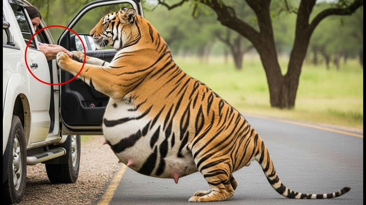 Rescue A Pregnant Tiger Fighting For Survival Near A Busy Road!  🐅🚔