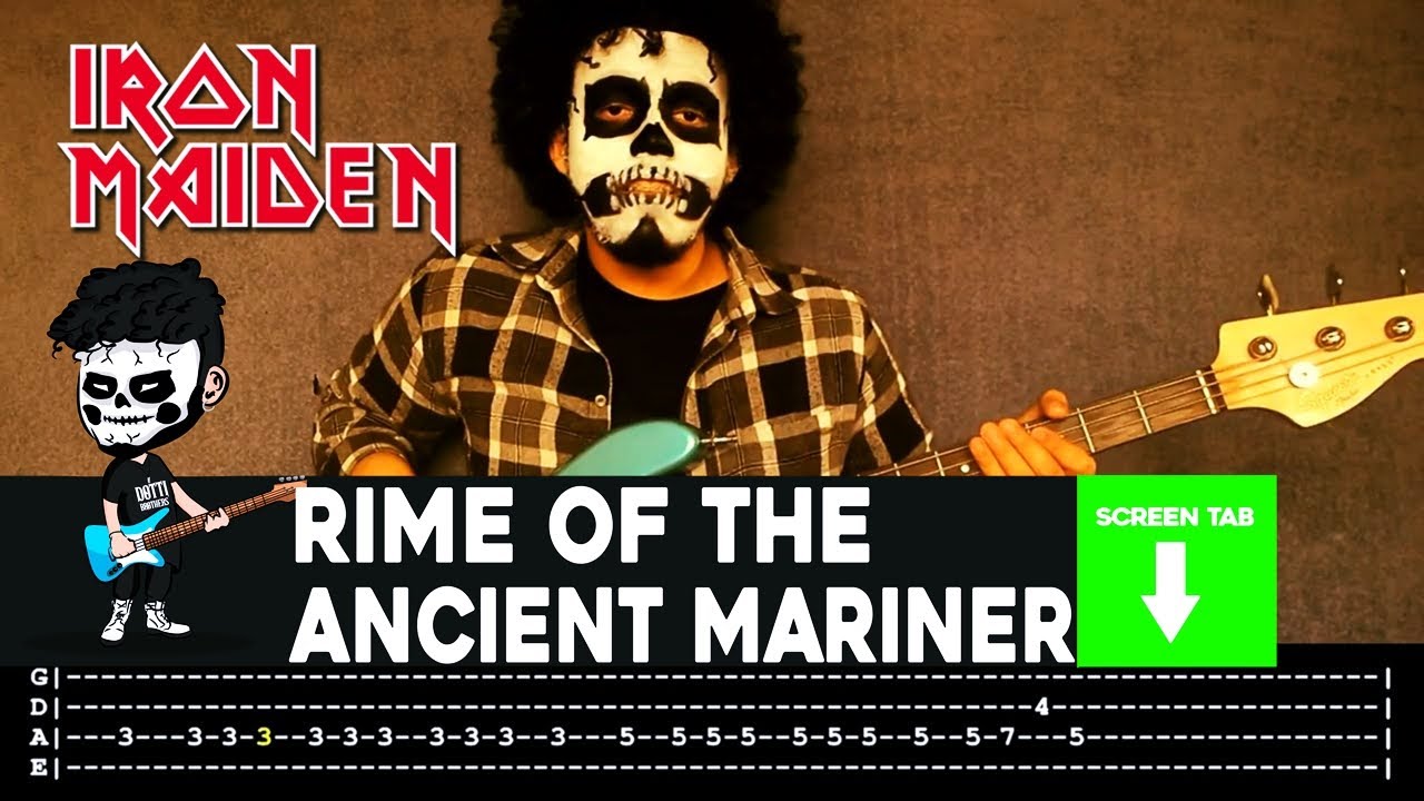 【IRON MAIDEN】[ Rime Of The Ancient Mariner ] cover by Cesar | LESSON | BASS TAB