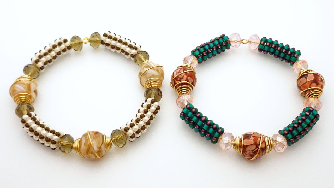 TheHeartBeading: Tubular Square Stitch Bracelet Tutorial (no sound)