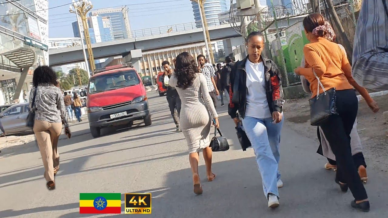 Beautiful Girls on street of Addis Ababa,  Ethiopia , 🇪🇹 Addis Ababa walking Tour 2025