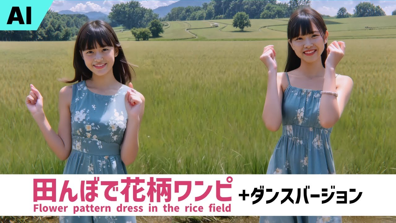 リメイク版「田んぼで花柄ワンピ - ダンスバージョンもあるよ」編  -AI動画生成