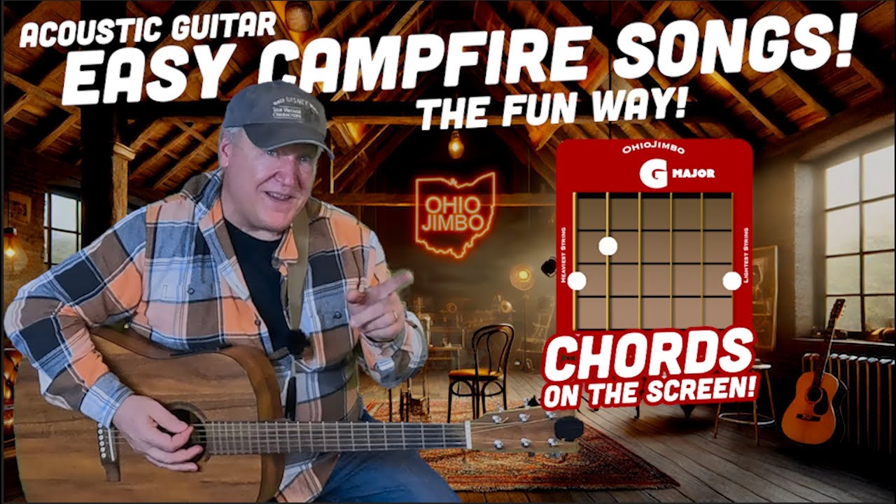 🎸 Easy Campfire Songs on Acoustic Guitar - Part 1! 🔥🎶 (Chords On Screen!)