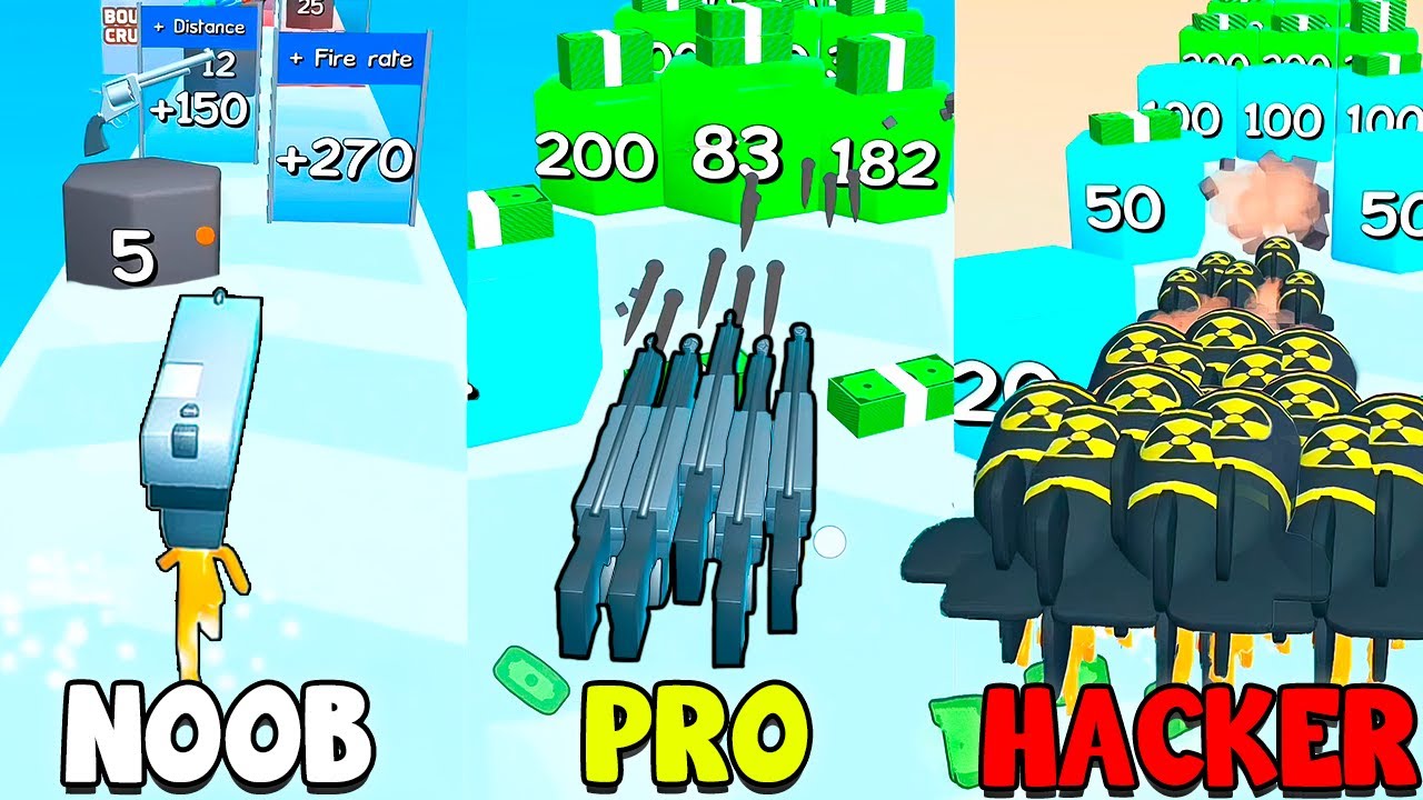 Gun Head Run 3D – NOOB vs PRO vs HACKER 🔫 Gameplay Mobile Games