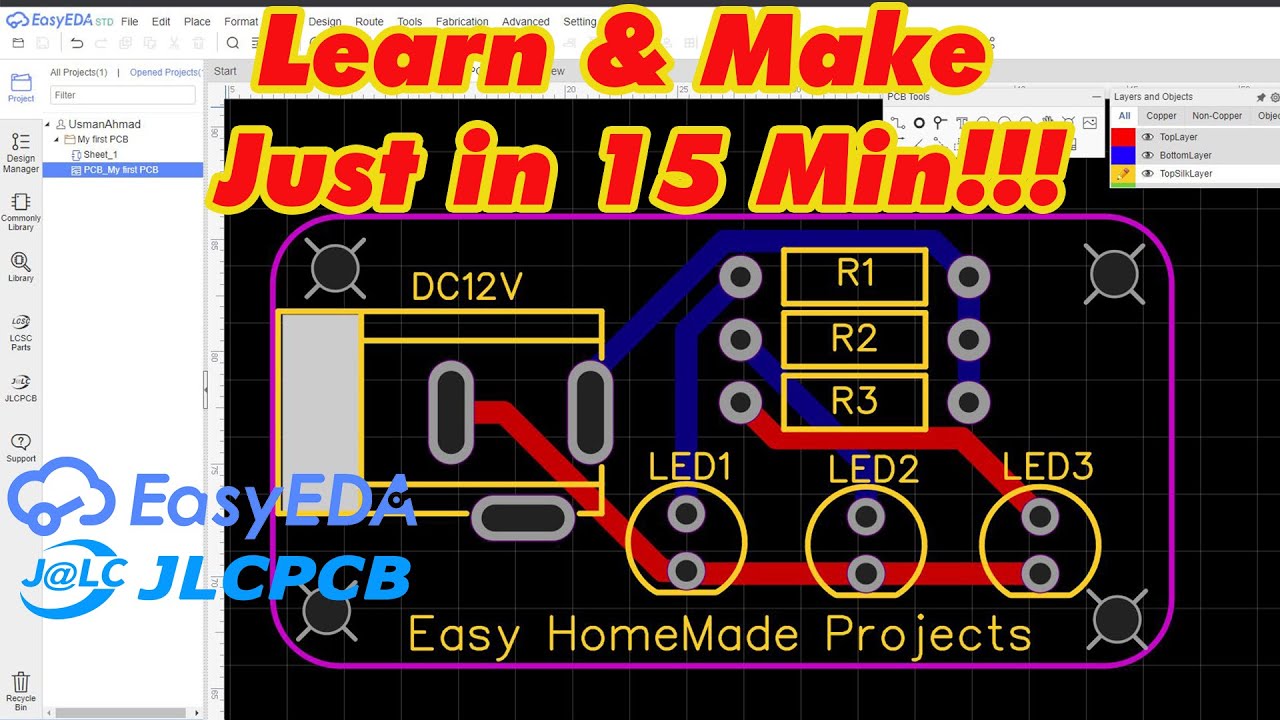 Learn PCB Designing Just in 15 Minutes!  EasyEDA + JLCPCB Complete Tutorial 2023