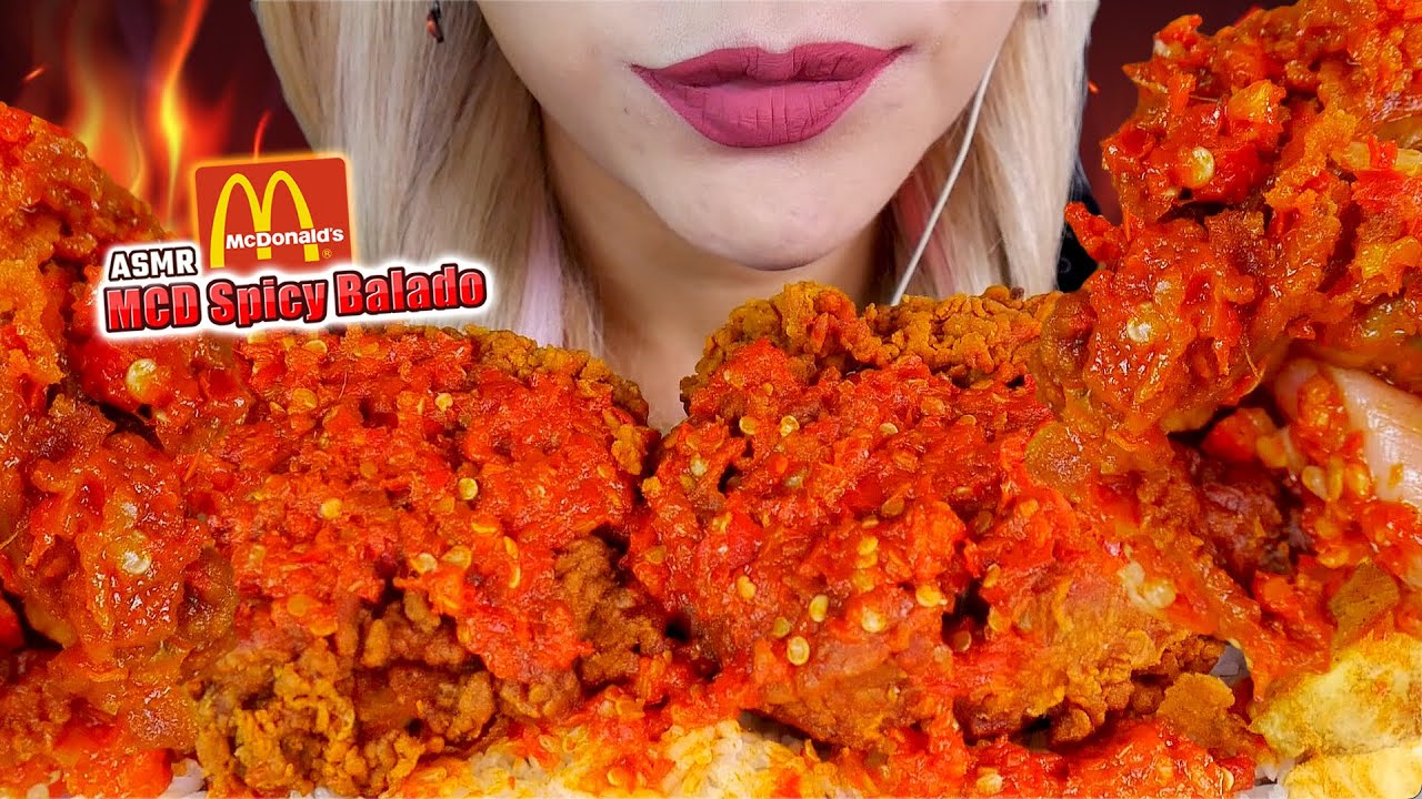 ASMR 🍗🔥MCD SPICY FRIED CHICKEN SAMBAL BALADO PEDAS🌶 SPICY MCDONALD'D FRIED CHICKEN