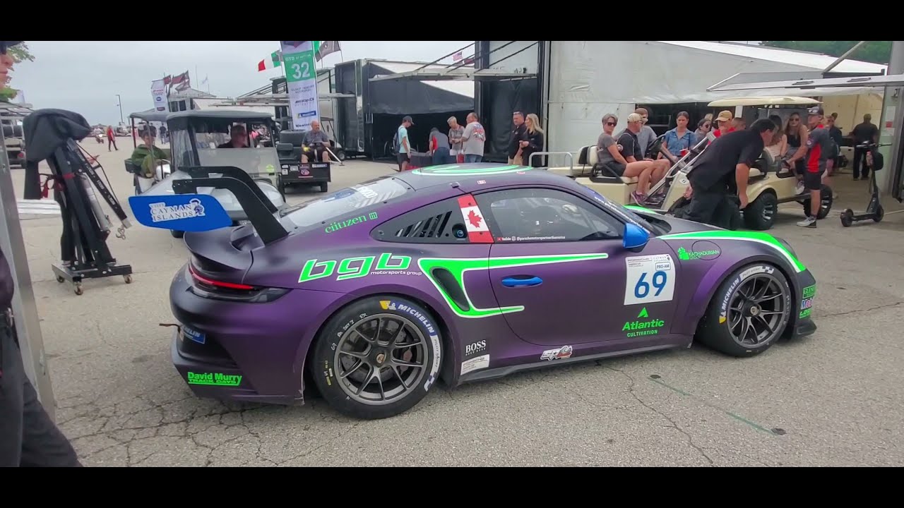 Porsche 992 GT3 Cup Startup and Loading on a trailer. IMSA 2021 @Road America