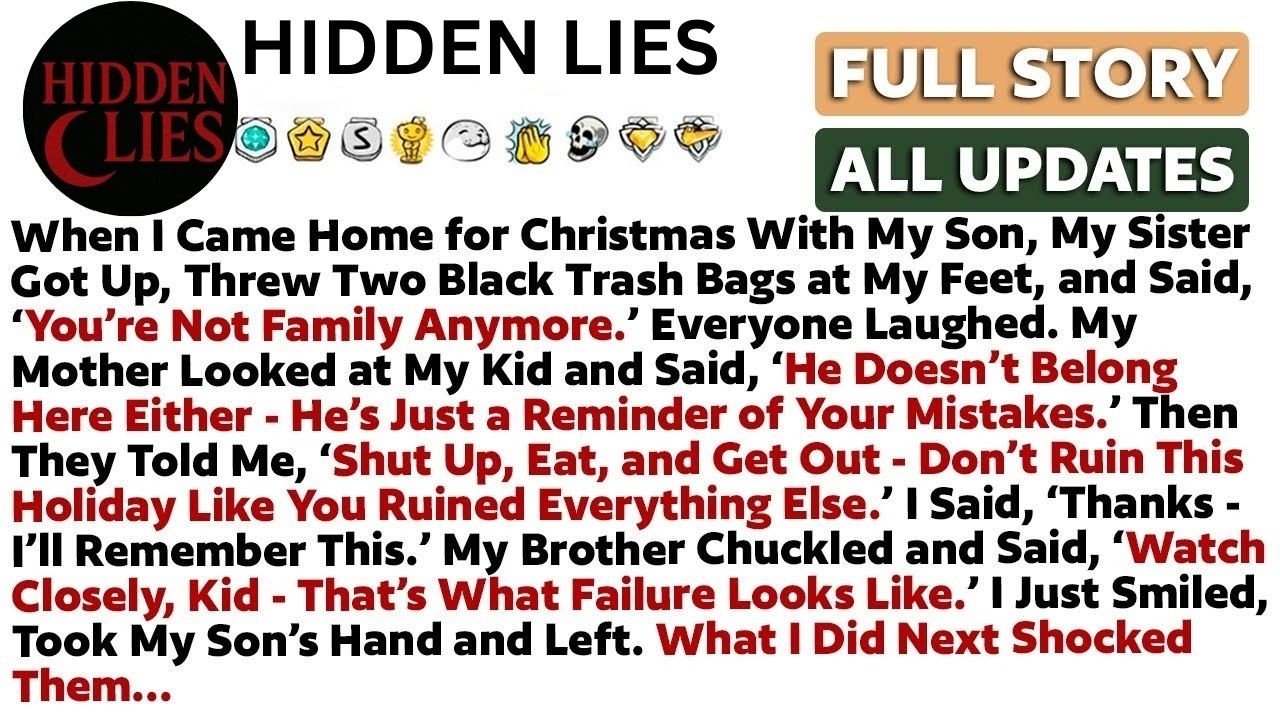 When I Came Home for Christmas With My Son, My Sister Got Up, Threw Two Black Trash Bags at My Feet.