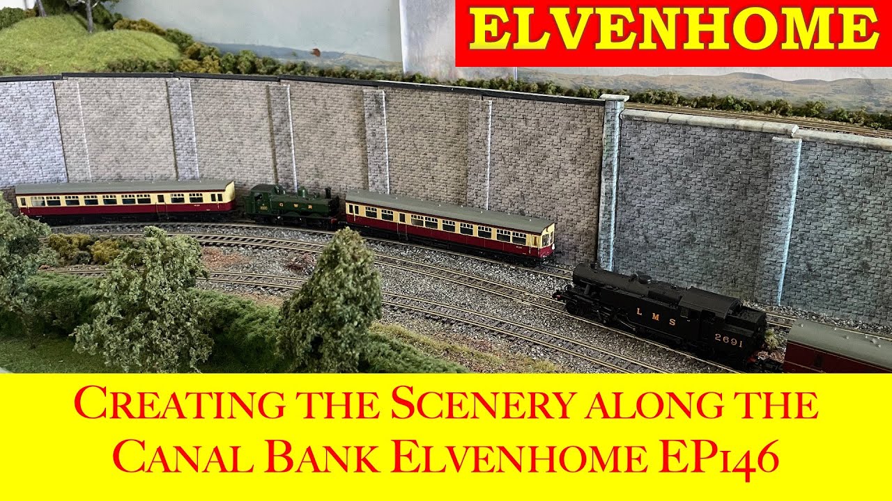 N Gauge Model Railway Layout Creating Scenery Along the Canal  Elvenhome EP 146