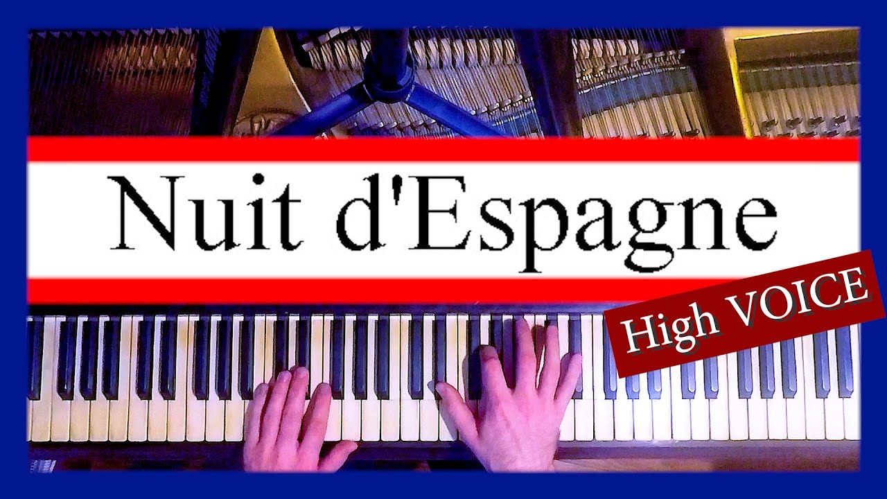 🌙 Nuit d'Espagne Karaoke 🌙 Jules MASSENET 🔉 Piano Accompaniment 🎼Score & Lyrics / High voice